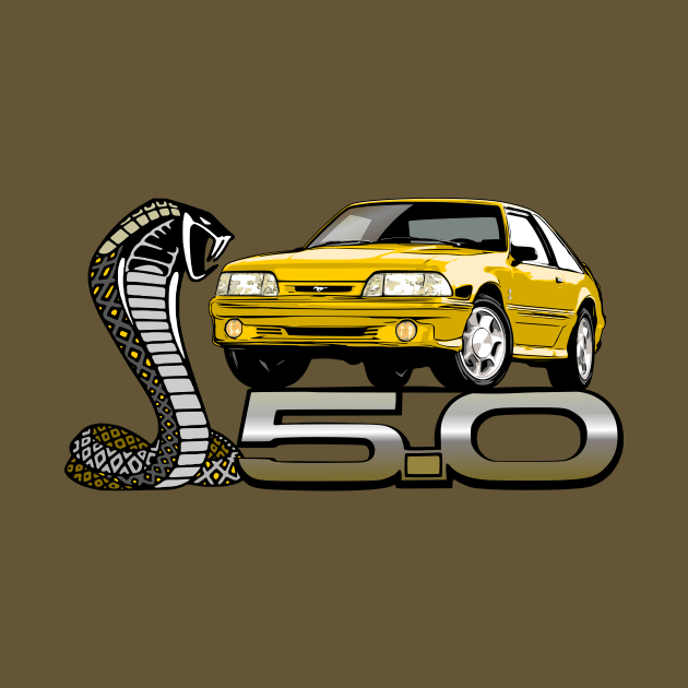 Yellow 93 Cobra Ford Fox Body Mustang by ZoeysGarage