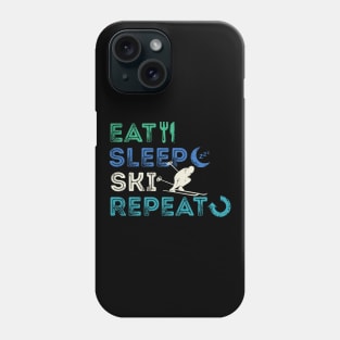 Eat Sleep Ski Repeat Phone Case