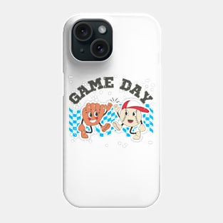 Game Day Retro Baseball Cartoon Characters Phone Case