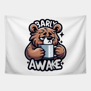 Bearly Awake - Morning Struggle Bear Tapestry