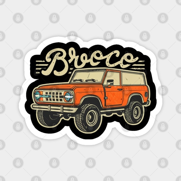 1987-1991 Ford Bronco w/Tires retro vintage Magnet by Aldrvnd