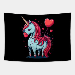 Valentines Unicorn Love Tapestry