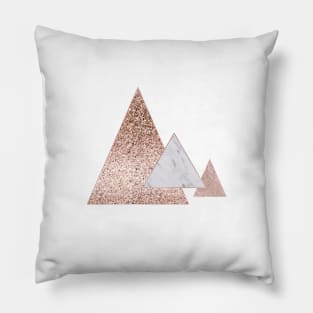 Rose gold triangle glamour Pillow