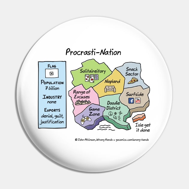 Procrasti-Nation Pin by WrongHands