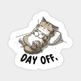 Day Off - Lazy Sleeping Cat Kawaii Style Magnet