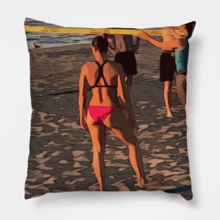 Beach volleyball players Pillow