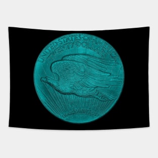 USA Twenty Dollars Coin in Turquoise Tapestry