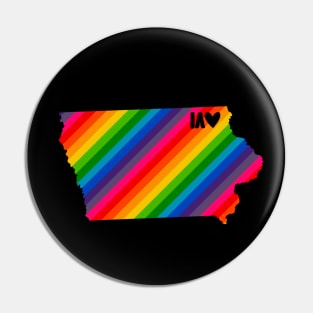 USA States: Iowa (rainbow) Pin