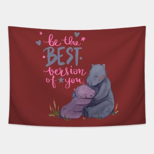 Pastel Colours Hippos for Baby Grow Tapestry