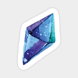 Blue Watercolor Crystal Gems Magnet