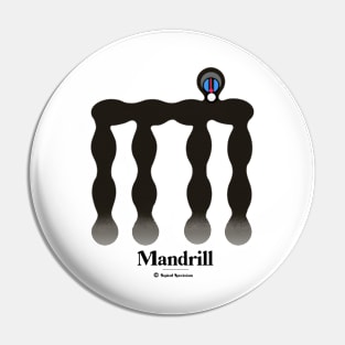 Bold monkey print "Mandrill" Pin