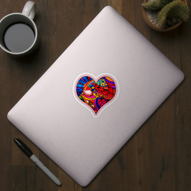 Abstract Nature Painted Collage Heart Nature Lovers Gift