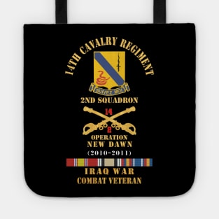 Army - 14th Cavalry Regiment w Cav Br - 2nd Squadron - OND - 2010–2011 - Red Txt Cbt Vet w IRAQ SVC X 300 Tote