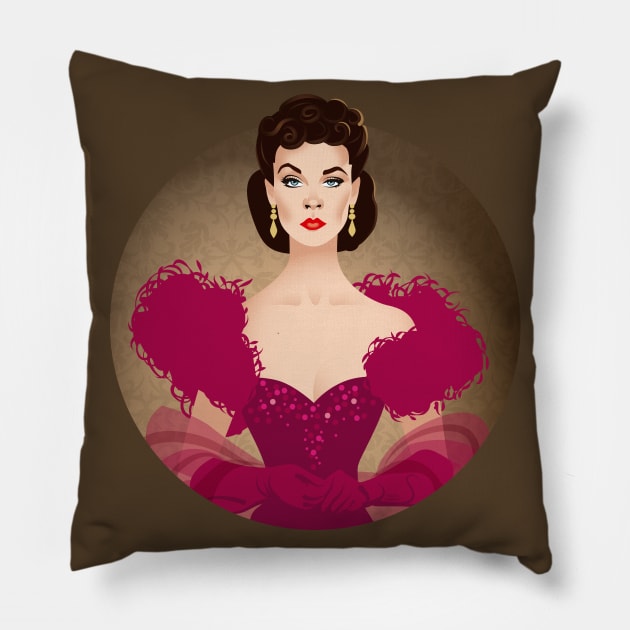 Scarlett Pillow by AlejandroMogolloArt