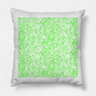 Green Curves on a White Background Pillow