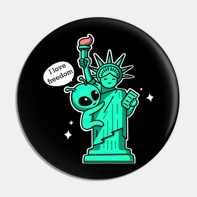 Aliens love freedom Pin by Nine Tailed Cat