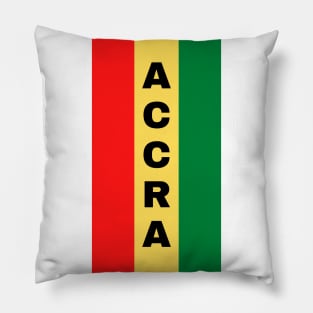 Accra City in Ghana Flag Colors Vertical Pillow