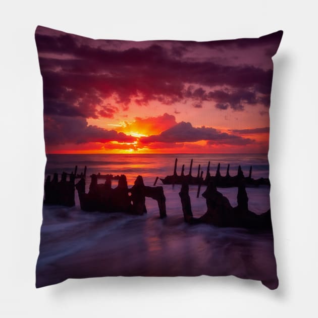 Caloundra Sunrise Pillow by paulmp