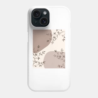 Simple Minimalist Abstract Leaves Flowers Warm Tones Pattern Phone Case