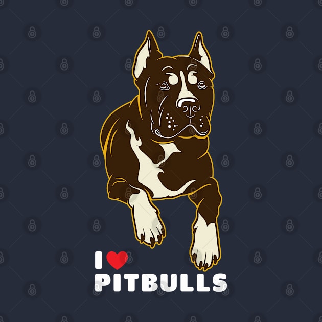 I Love Pitbulls Dog Art by Rumble Dog Tees