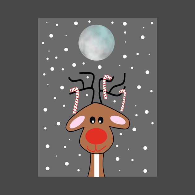 MOONLIGHT  Christmas Reindeer by SartorisArt1