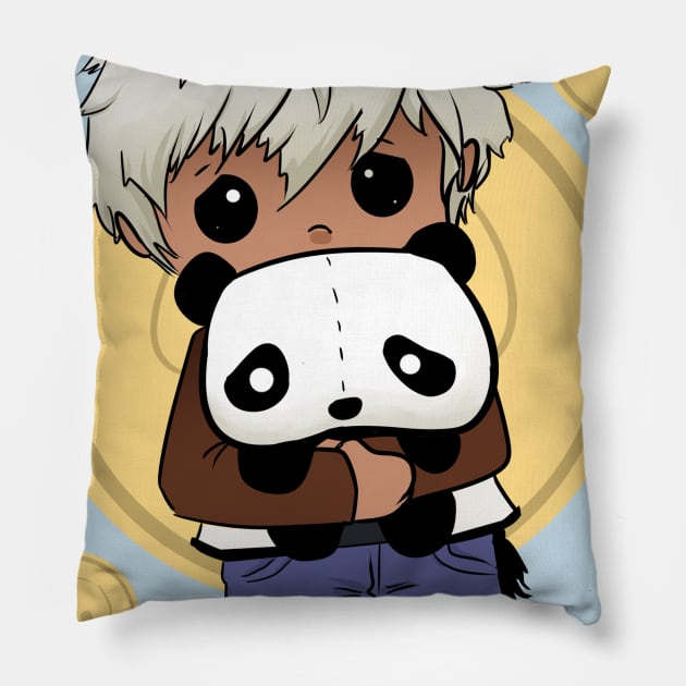 panda-mammon-ium Pillow by inkpocket