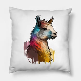 Alpaca Llama colorful Pillow
