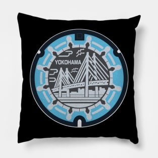 Yokohama Manhole Cover Art Pillow