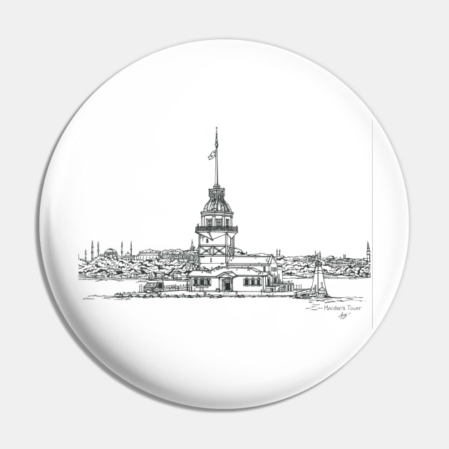 Istanbul Maidens Tower Pin by valery in the gallery