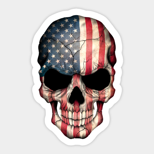 American Flag Skull - Usa - Sticker