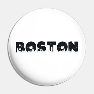 Boston Cityscape Letters Pin