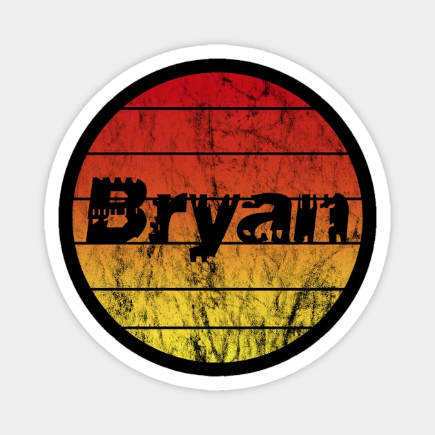 Name Bryan in the sunset vintage sun Magnet by BK55