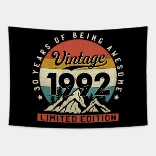 30 Years Of Being Awesome Vintage 1992 30th Birthday 30th Birthday Gift Tapestry