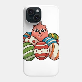 Happy Easter! Cute cat surrounded by easter lovely chocolate eggs Phone Case