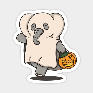 Cute Elephant In Ghost Costume Magnet