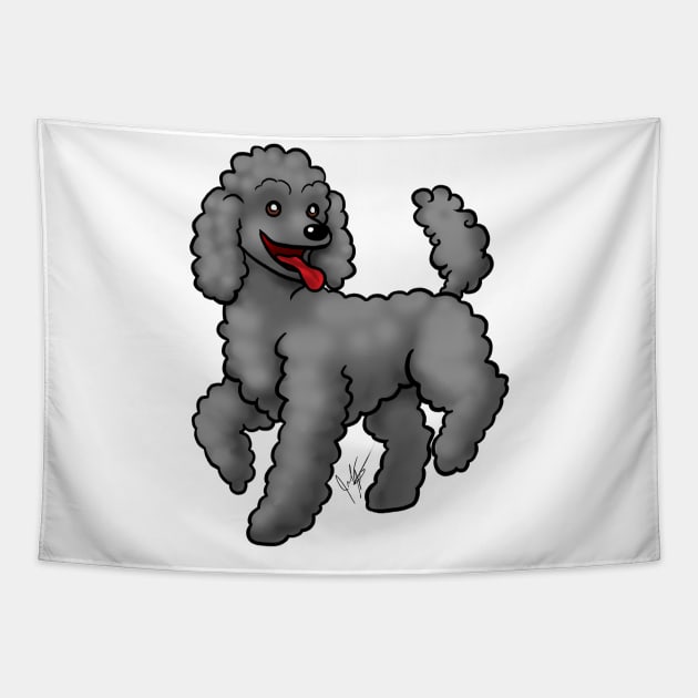 Dog - Poodle - Black Tapestry by Jen's Dogs Custom Gifts and Designs