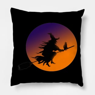 cat and witch Pillow