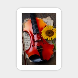 Summer Sunflower And Baroque Violin Magnet