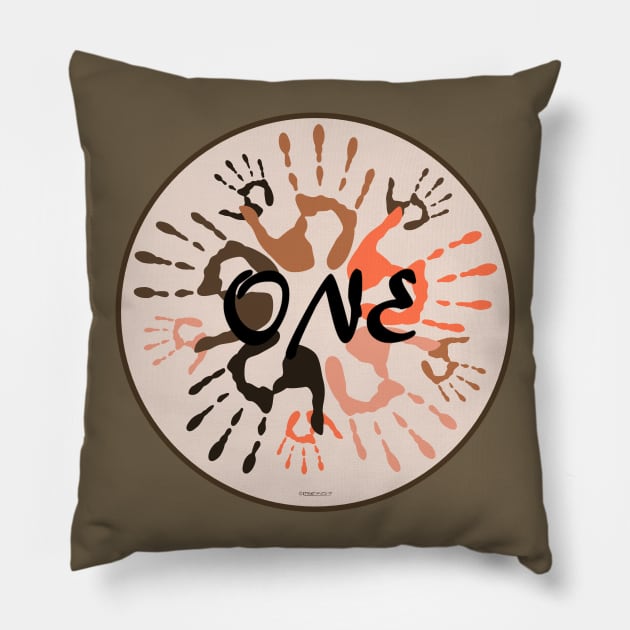 ONE - with handprints Pillow by FunkilyMade