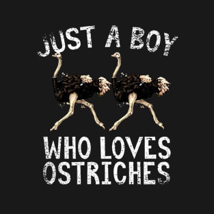 Just A Boy Who Loves Ostriches T-Shirt