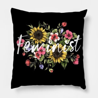 Feminist Retro 70's Feminism Floral Vintage Gift Pillow