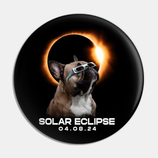 Solar Eclipse French Bulldog Serenity: Stylish Tee with Adorable Pups Pin