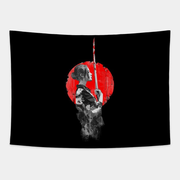 Samurai Girl Tapestry by Musenyo