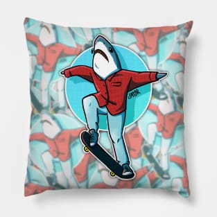 Skate Shark Pattern Pillow