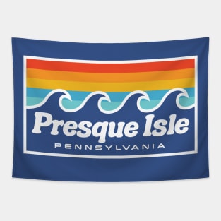 Presque Isle Erie Pa Waves Retro Vintage Tapestry