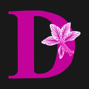 Fonts n Flowers with the Letter D by MarcyBrennanArt T-Shirt