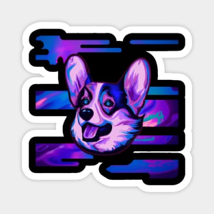 Vaporwave Corgi Magnet