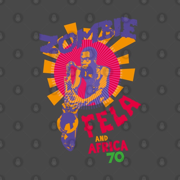 Fela Kuti's 'Zombie' Album Tribute: Psychedelic Afrobeat Illustration by Boogosh