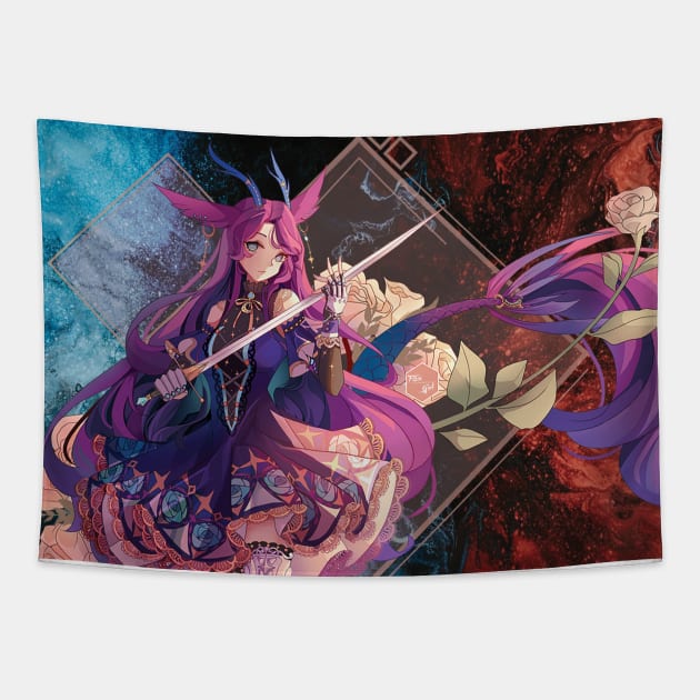 Knight Fox Girl Tapestry by kawaiimono