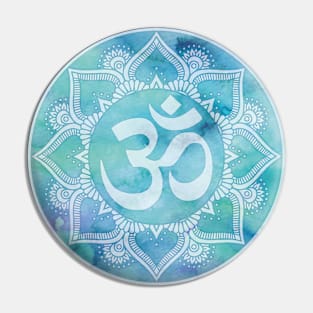 Om Mandala Blue Pin